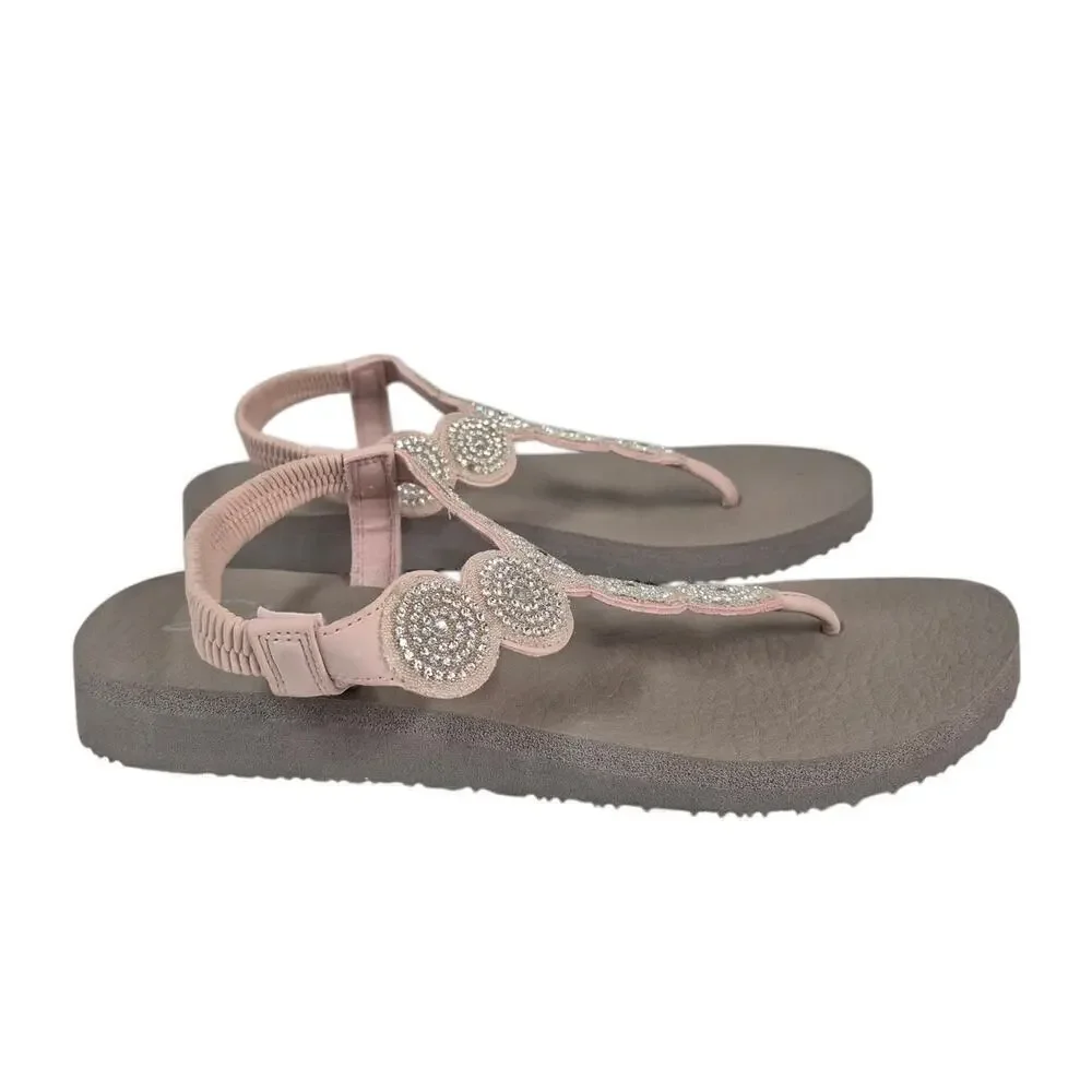 Skechers Meditation Women's Sz 9 Vegan Sling Back Sandals Yoga Foam Pink - Picture 3 of 5